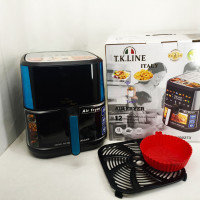 Аэрофритюрница T.K.Line TK00273 12 л с Wi-Fi Tuya Smart, 2 ТЭНами, LED-дисплеем и керамической чашей