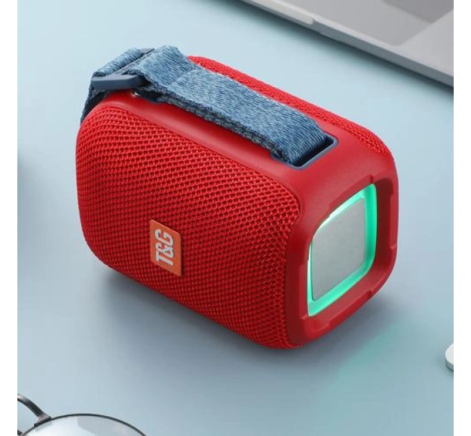 Портативна Bluetooth колонка TG339 5W з RGB підсвічуванням, Гучна блютуз колонка. Колір: червоний
