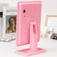 Настільне дзеркало для макіяжу Cosmetie mirror 360 Rotation Angel з підсвічуванням Pink