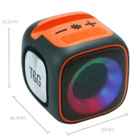 Портативная Bluetooth колонка TG359 7W с RGB подсветкой, аккумуляторная колонка для музыки. Цвет: зеленый