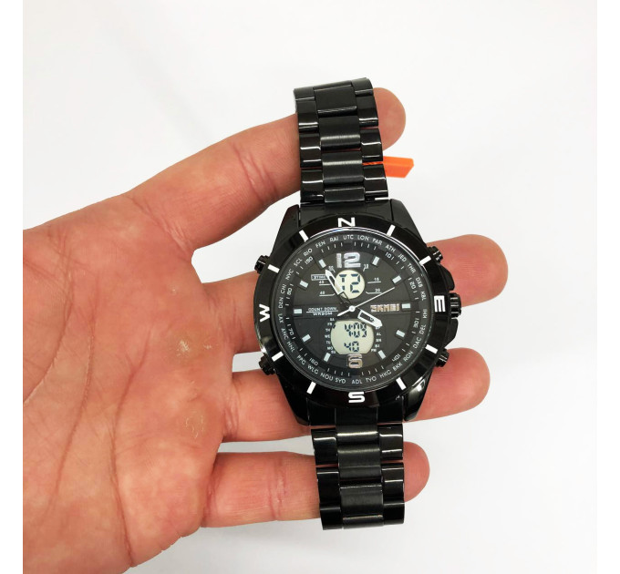 Часы наручные мужские SKMEI 1670BKWT BLACK-WHITE, Армейские часы противоударное