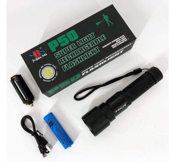 Фонарик ручной тактический Bailong BL-Z01-P50, сверхмощный фонарик, тактические фонари для охоты