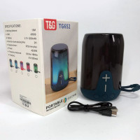 Аккумуляторная переносная колонка TG652 5W с RGB подсветкой и ремешком, блютуз колонка. Цвет: синий