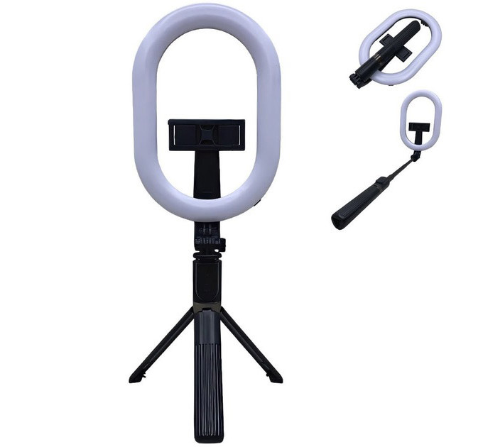 Монопод-штатив для селфи с кольцевой LED лампой Selfie Stick A8 телескопический с пультом и Bluetooth