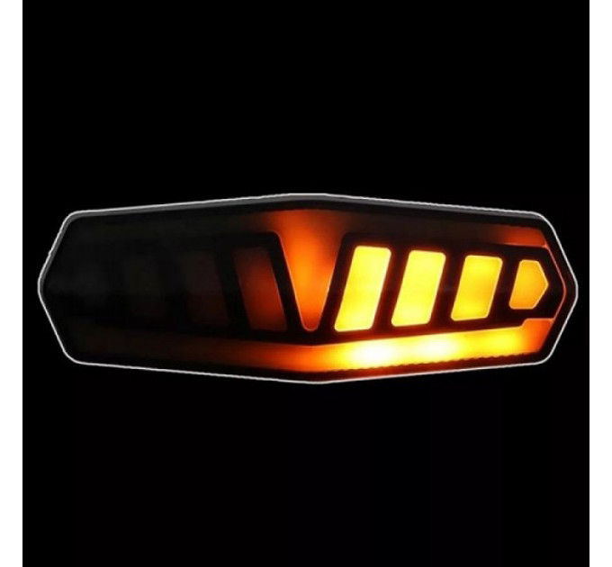 Велофонарь FY-1828 с указанием поворотов (red+yellow), ЗУ Type-C, Мигалка с аккумулятором на велосипед