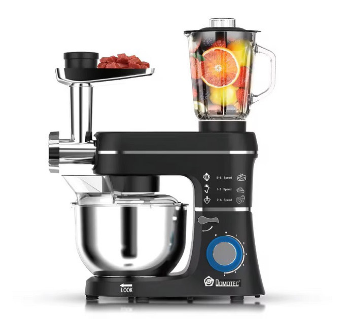 Кухонний комбайн Domotec MS-6676B 5в1 10л 1400Вт міксер/м'ясорубка, стаціонарний планетарний тістоміс