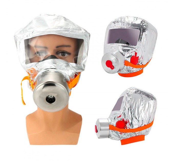 Маска противогаз из алюминиевой фольги, панорамный противогаз Fire mask защита головы от радиации