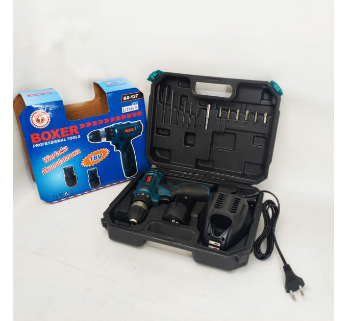 Портативный аккумуляторный шуруповерт Boxer BX-137 18В