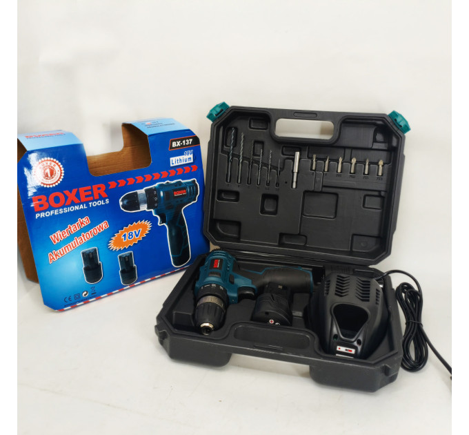 Портативный аккумуляторный шуруповерт Boxer BX-137 18В