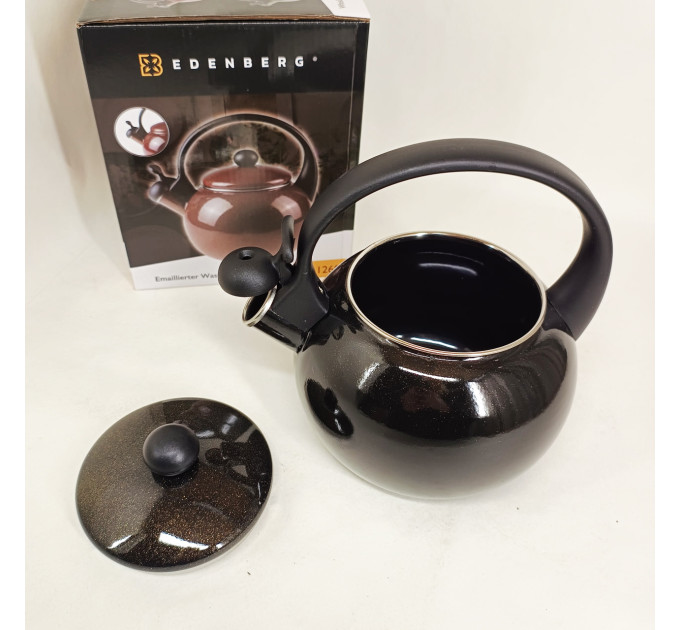 Емальований чайник Edenberg EB-12609 2.2л зі свистком Black