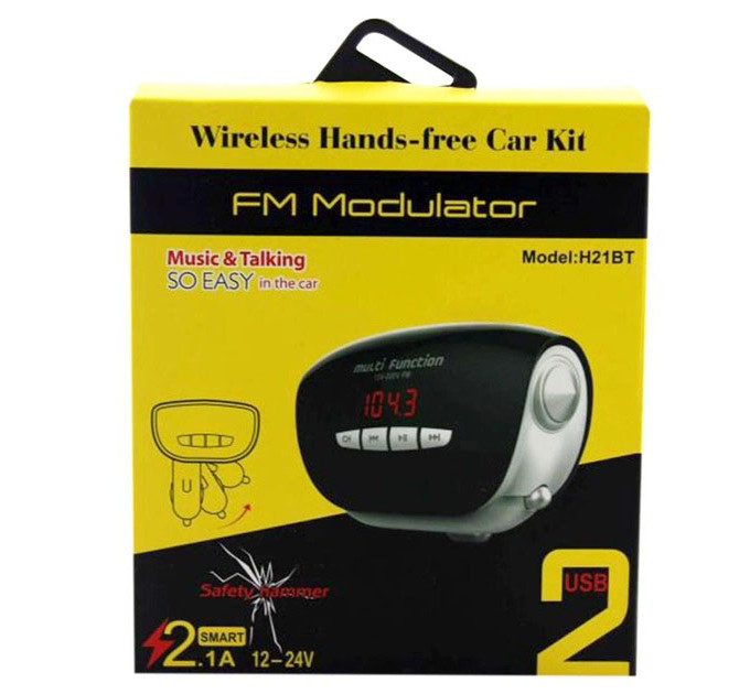 Автомобильный Трансмиттер FM модулятор MOD, Usb трансмиттер, Fm модулятор с аккумулятором. H21 BT