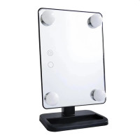 Настольное зеркало для макіяжа Cosmetie mirror 360 Rotation Angel с подсветкой Black Настольное зеркало для макіяжа Cosmetie mirror 360 Rotation Angel с подсветкой Black
