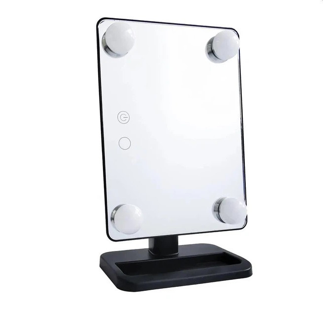Настольное зеркало для макіяжа Cosmetie mirror 360 Rotation Angel с подсветкой Black