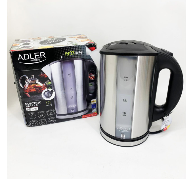 Чайник електричний з нержавіючої сталі Adler AD 1216 1.7L 2200Вт