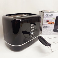 Тостер Adler AD 3224 7 рівнів обсмажування решітка для булочок 850Вт Black