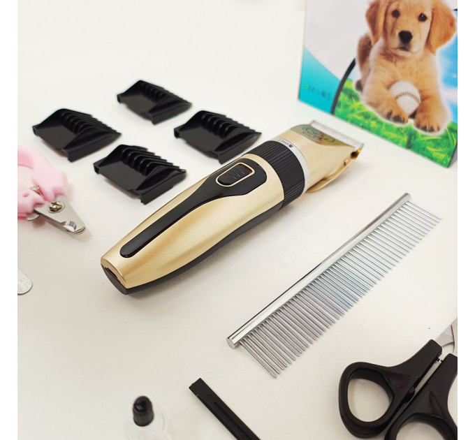 Машинка триммер Puppy ProMax для стрижки животных собак котов на аккумуляторе с набором насадок