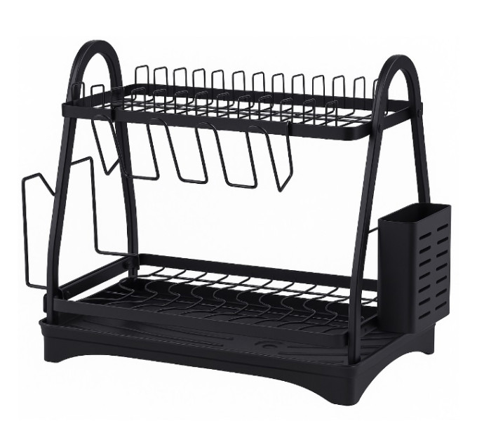 Сушарка для посуду Edenberg EB-17982 настільна 2 яруси 50х30х38 Black