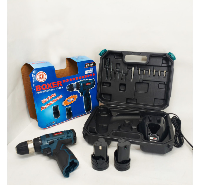 Портативный аккумуляторный шуруповерт Boxer BX-137 18В