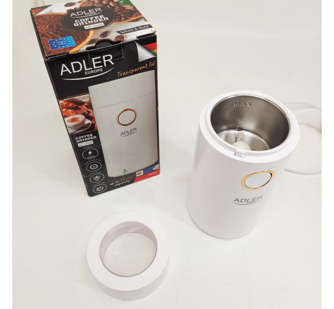 Кавомолка електрична Adler AD 4446-wg Біла 150 Вт кухонний міні подрібнювач для зерен кави