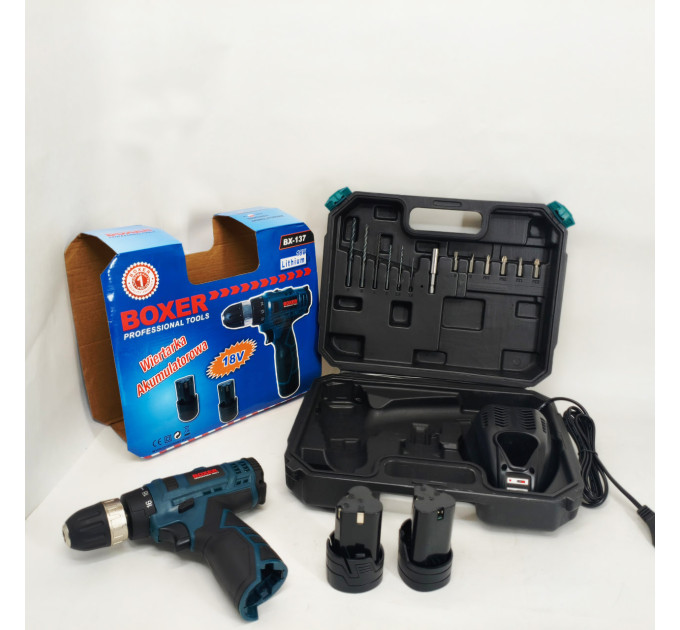 Портативный аккумуляторный шуруповерт Boxer BX-137 18В