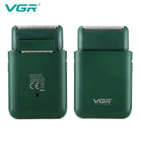 Аккумуляторная мужская мини электробритва VGR V-390 для бритья бороды и усов шейвер. Цвет: зеленый