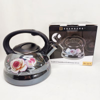Емальований чайник Edenberg EB-12610 зі свистком та антипригарним покриттям 3л Flowers