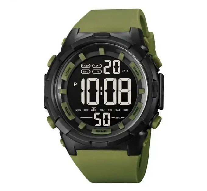 Годинник наручний чоловічий SKMEI 1845AG ARMY GREEN, армійський водостійкий тактичний годинник. Колір: зелений