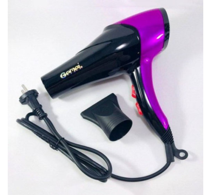 Фен GEMEI GM-1766 2600Вт, жіночий фен для волосся, електрофен для волосся Purple
