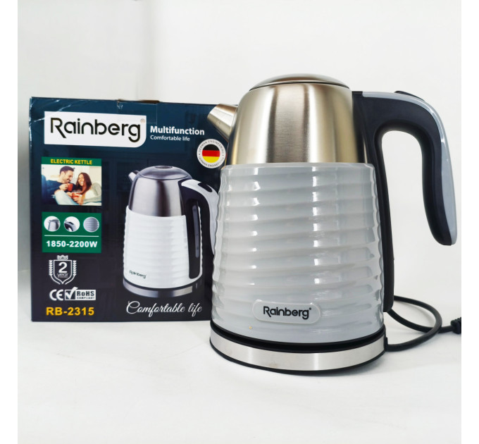 Чайник електричний Rainberg RB-2315 1.8л 2200Вт Gray