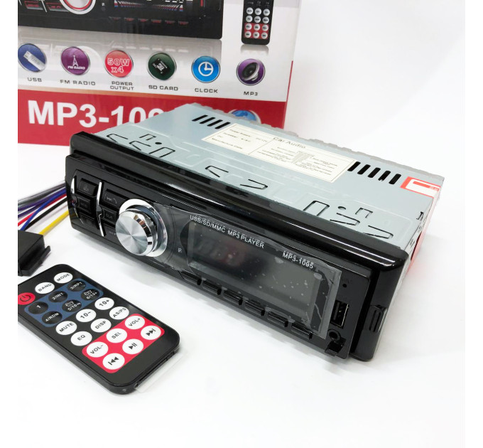 Автомагнитола MP3 1095/7336 BT ISO со съемной панелью 1DIN 4х50Вт, Автомобильная магнитола стерео звук