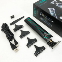 Профессиональная аккумуляторная машинка для стрижки VGR V-009 триммер для бороды и усов. Цвет: зеленый