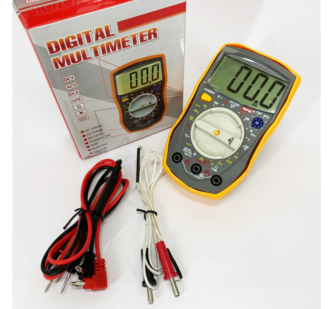 Мультиметр HAOYUE DT-33C Вимірювання: V (AC/DC), A (AC/DC), Ω, hFE, дзвінки. Data Hold, тест діодів