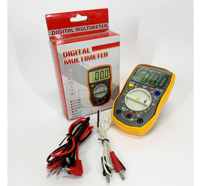 Мультиметр HAOYUE DT-33C Вимірювання: V (AC/DC), A (AC/DC), Ω, hFE, дзвінки. Data Hold, тест діодів
