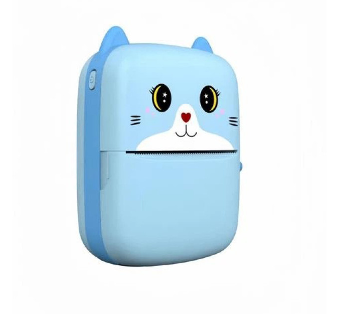 Портативный детский термопринтер с Bluetooth A8 Cat мини принтер для телефона Blue