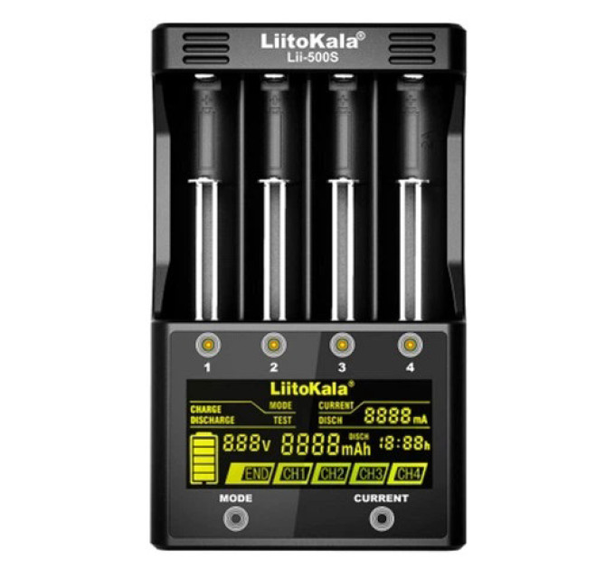 Універсальний інтелектуальний зарядний пристрій LiitoKala Lii-500S EU + автомобільний кабель