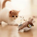 Интерактивная игрушка для кошек летающая птичка воробей для кота птица машет крыльями