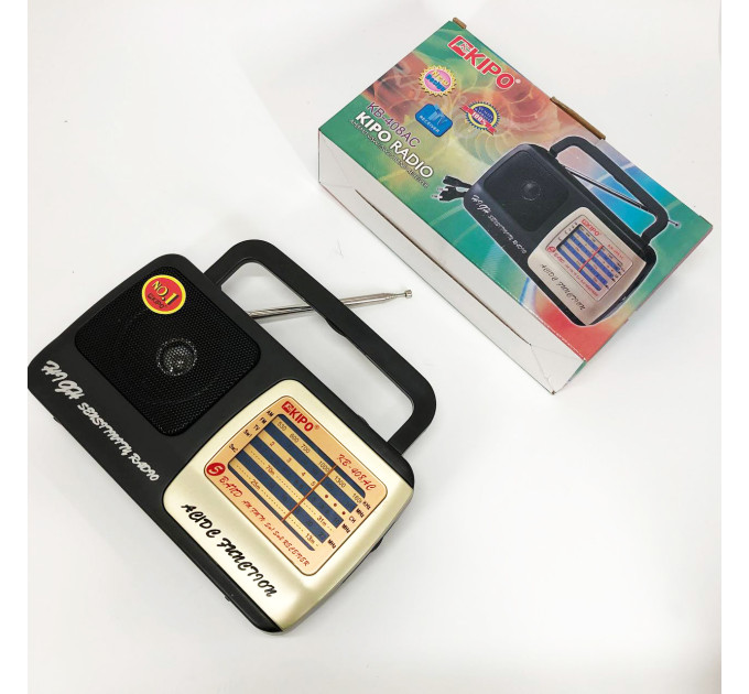Радиоприёмник KIPO KB-408 AC мощный радио FM c usb питание от батарейки R20 или от сети