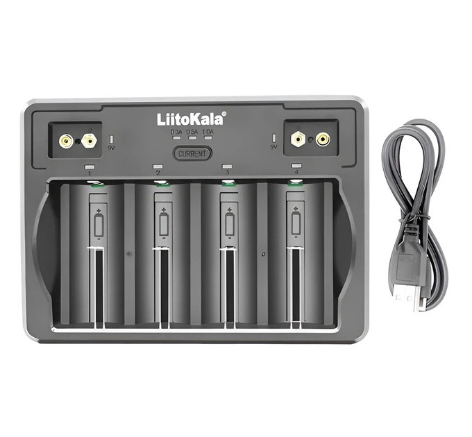 Універсальний зарядний пристрій Liitokala Lii-D4 на 4 канали (Li-ion, NiMH + NiCD + крона) Type-C