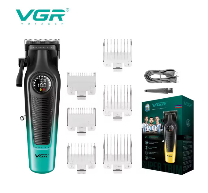 Акумуляторна машинка для стрижки VGR V-196 GREEN