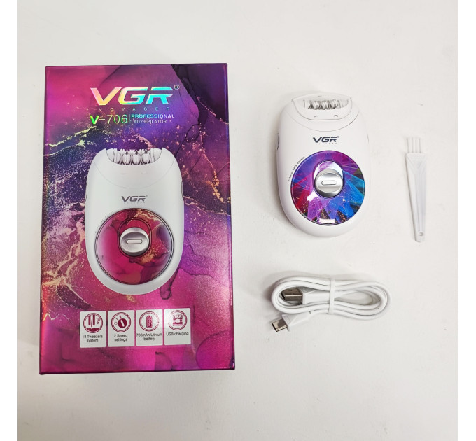 Епілятор жіночий акумуляторний VGR V-706 PINK