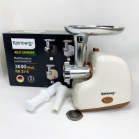 Мясорубка электрическая Rainberg RB-2319 с системой реверса насадка куббе 3000Вт Beige