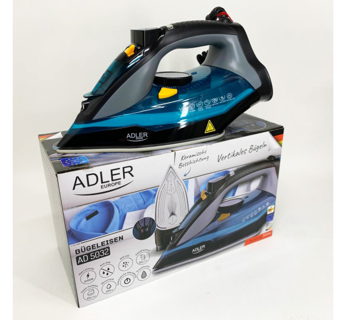 Парова праска ADLER AD 5032 з керамічною підошвою 3000Вт