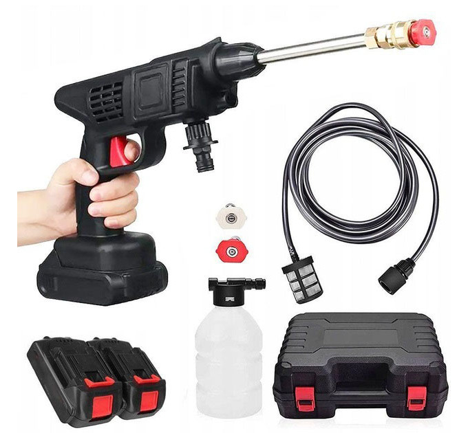 Універсальна автомийка високого тиску Cleaning Gun 48V з 2 акумуляторами та кейсом