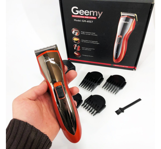 Машинка для стрижки волосся Gemei GM-6027, Хороший бездротовий триммер, Практична машинка