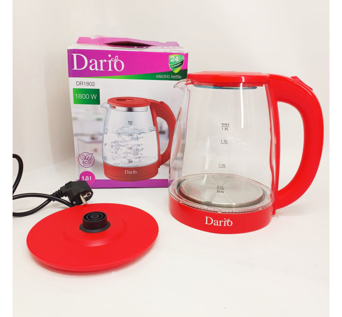 Електрочайник Dario DR1802 Red 1.8л