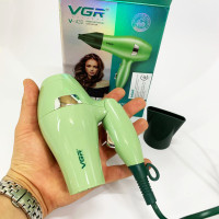 Фен для волосся дорожній VGR V-432 GREEN, з концентратором 1000 Вт, іонізація та 2 режими. Колір: зелений