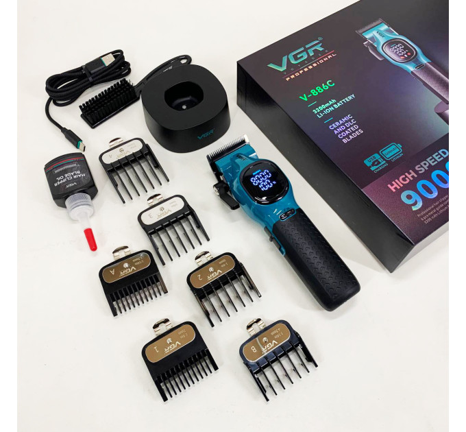 Машинка для стрижки акумуляторна VGR V-886C BLUE