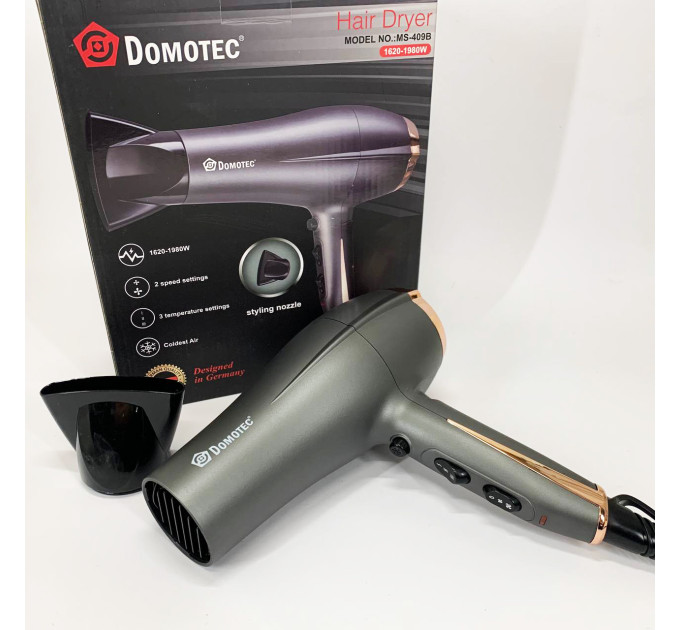 Профессиональный фен для волос Domotec MS-409B 1980Вт