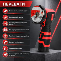 Аккумуляторная мини шлифмашина Boxer BX-3293 АКБ 2x18V скорость вращения 12500 об/мин диаметр диска 76мм