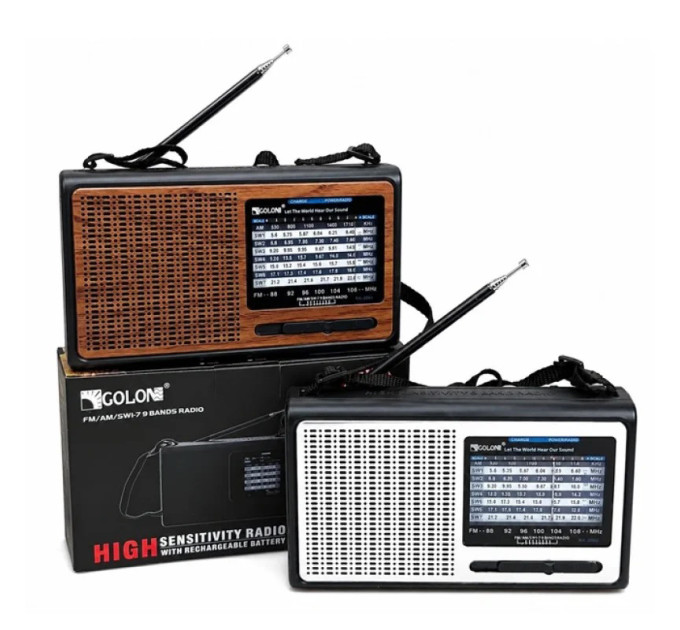 Портативный радиоприемник GOLON RX-3060 со встроенным аккумулятором Brown